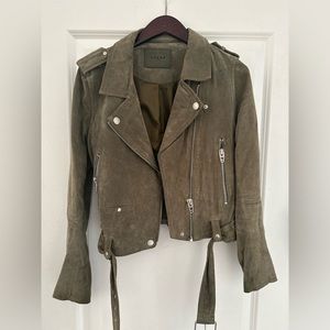 Blank NYC olive suede moto jacket size M